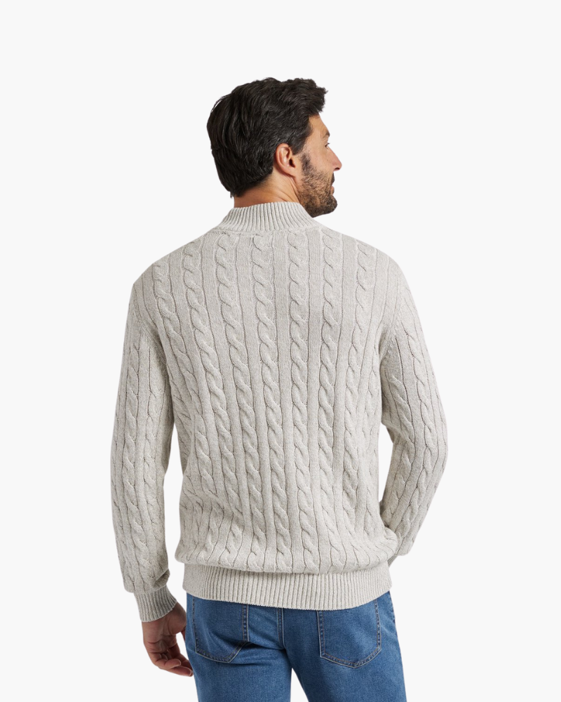 MAISON VALEUR CABLE-KNIT HALF-ZIP SWEATER