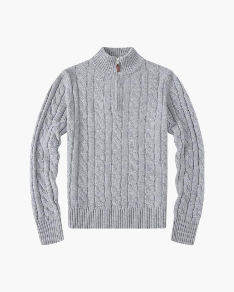 MAISON VALEUR CABLE-KNIT HALF-ZIP SWEATER