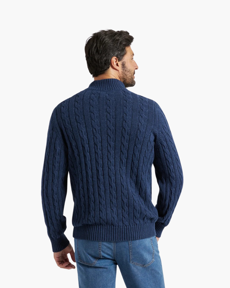MAISON VALEUR CABLE-KNIT HALF-ZIP SWEATER